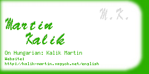 martin kalik business card